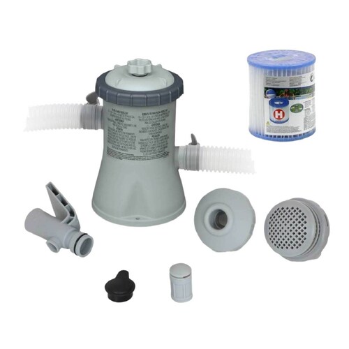 Bomba Filtrante De Alberca 330gph + Filtro + Mangueras Intex