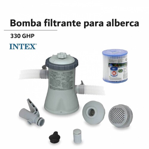 Bomba Filtrante De Alberca 330gph + Filtro + Mangueras Intex