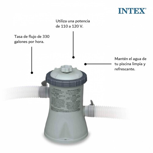 Bomba Filtrante De Alberca 330gph + Filtro + Mangueras Intex