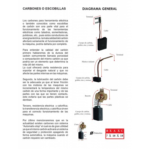 Carbon Generico para Taladro Mini Esmeril Makita 2 Pz Avante