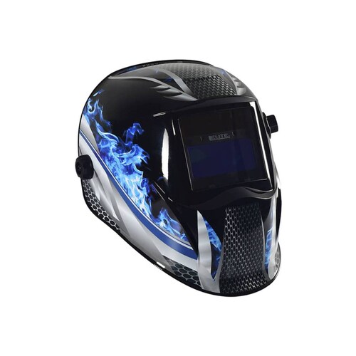 Careta para Soldador Electronica Variomatic Carbon Azul Flamas 510 Elite 