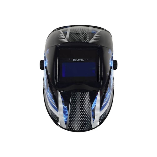 Careta para Soldador Electronica Variomatic Carbon Azul Flamas 510 Elite 