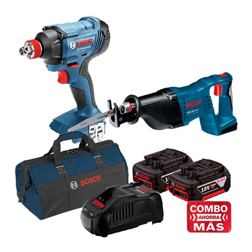Taladro + Sierra Sable + 2 Baterias Cargador + Maleta Bosch