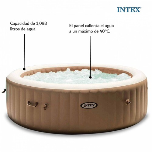 Tina Jacuzzi Inflable Spa 6 Per Burbuja 2.15 M Purespa Intex 