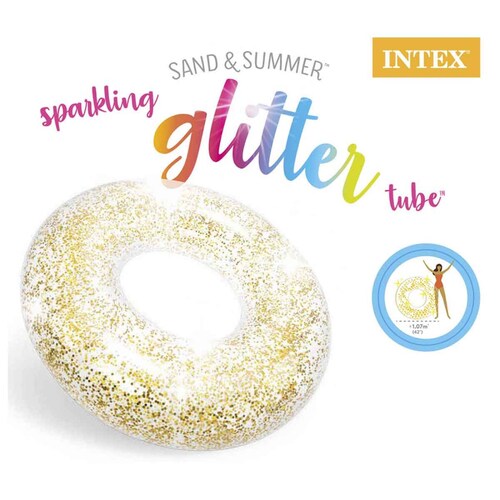 Flotador Inflable Dona Con Diamantita Glitter 56274np Intex Estandar Multicolor