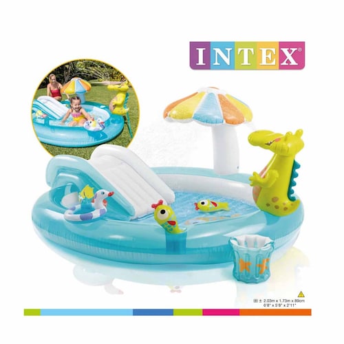 Juego Acuatico Alberca Piscina Inflable Cocodrilo Niño Intex 