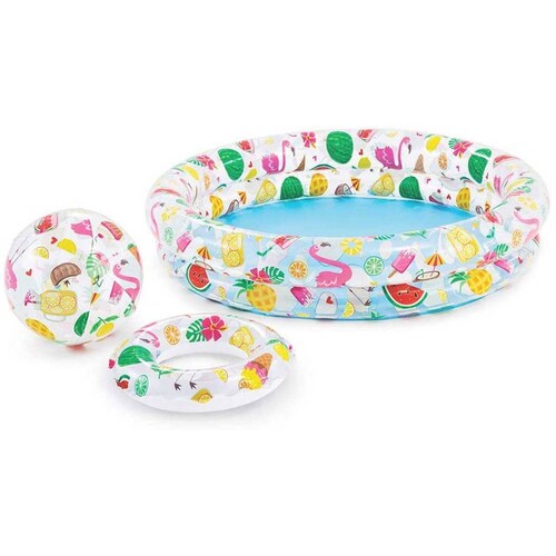 Alberca Flotador Y Pelota Inflable Frutas Infantil 59460NP Intex