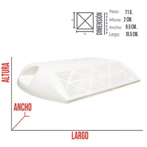 Vialeta Plastica Reflejante Blanca Vialidad Plastic Kingsman
