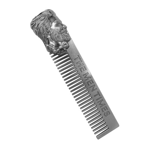 Peine Para Barba Acero Inox 15x3 cm Barbero Peluquero Lobo