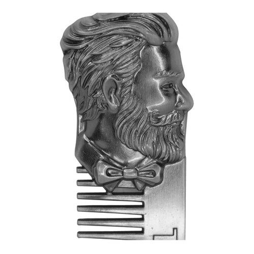 Peine Para Barba Acero Inox 15x3 cm Barbero Peluquero Lobo
