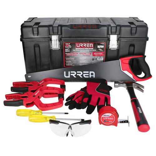Jgo Herramientas Carpintero Caja Plastica Gafas 10 Pzs Urrea 