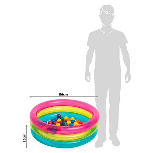 Alberca Piscina Inflable Aros Para Niños + 50 Pelotas Intex 