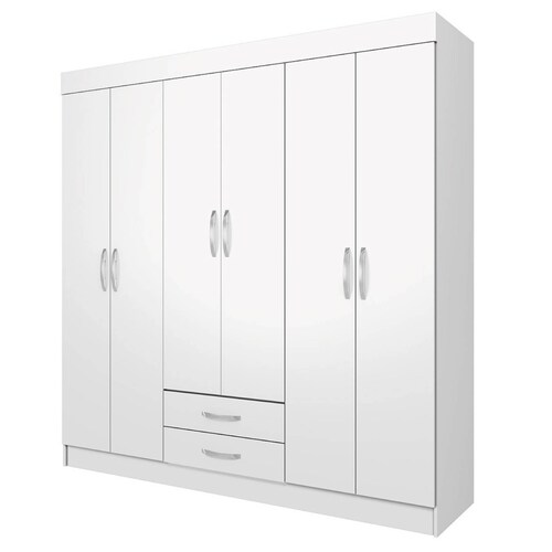 Ropero Closet Armario Mueble Moderno 6 Puertas 2cajones Casa 