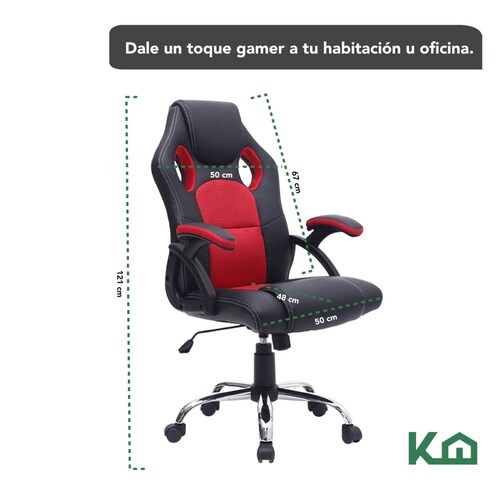Silla Gamer Base Cromada Ergonomica Oficina Casa Videojuegos 
