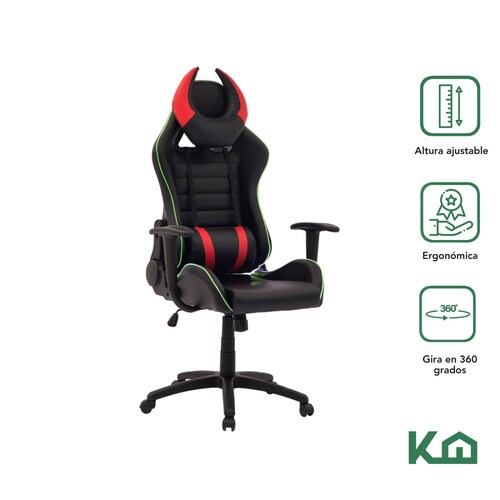 Silla Gamer Gaming Luces Led Colores Ergonomica Reclinable 