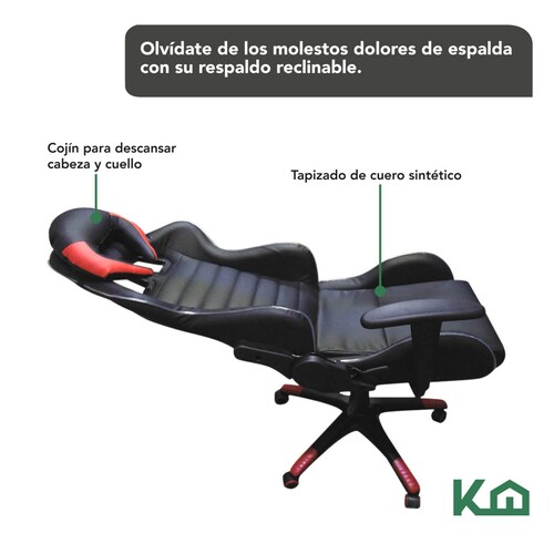 Silla Gamer Gaming Luces Led Colores Ergonomica Reclinable 