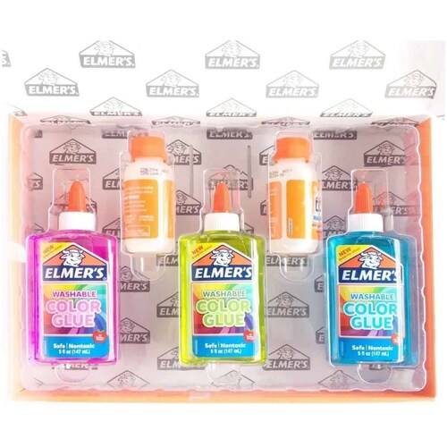 Kit Juego Para Hacer Slime Arcoiris 5 Pzs Niños Niñas Elmers