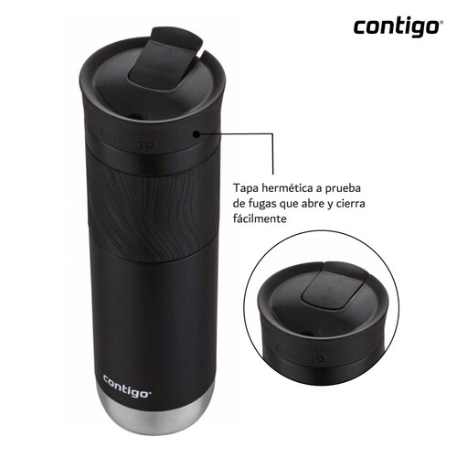 Termo Acero Inox Sistema Snapseal Byron 710 Ml Contigo Negro Byron 2.0 Nuevo