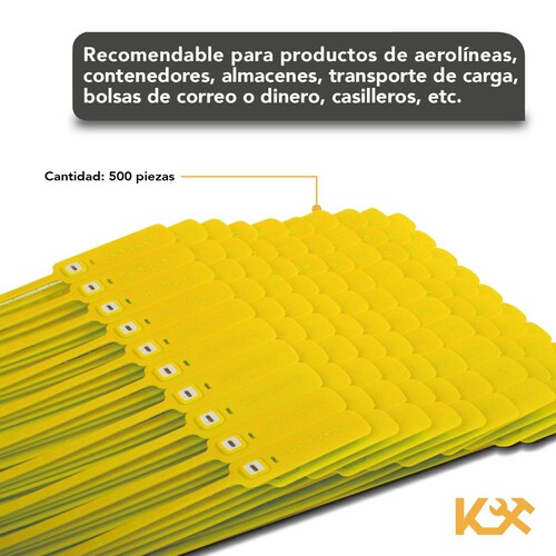 Cintillo Sello De Seguridad Cinchos 40cm Foliados 500 Pzs Multicolor