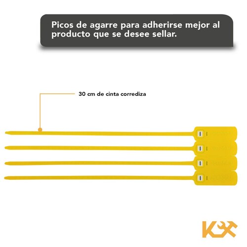 Cintillo Sello De Seguridad Cinchos 40cm Foliados 500 Pzs Multicolor