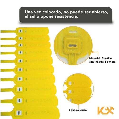 Cintillo Sello De Seguridad Cinchos 40cm Foliados 500 Pzs Multicolor