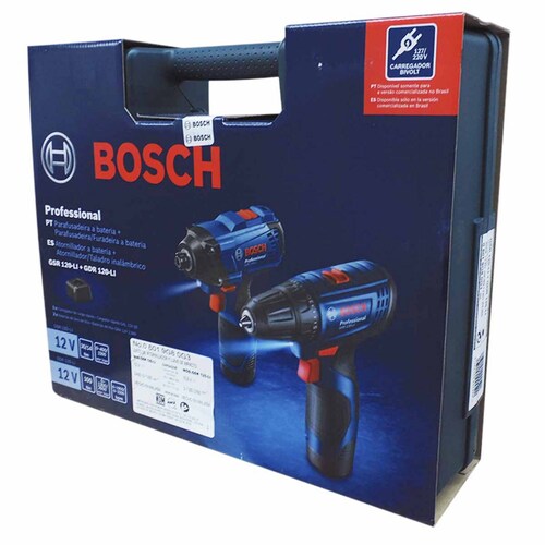 Kit Atornillador Taladro + Llave De Impacto + Baterías Bosch 