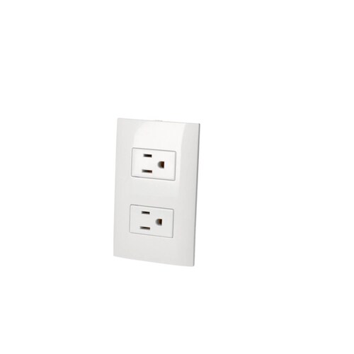 Placa Contacto Doble Blanco 1/3 Para Pared Hogar Casa Surtek 
