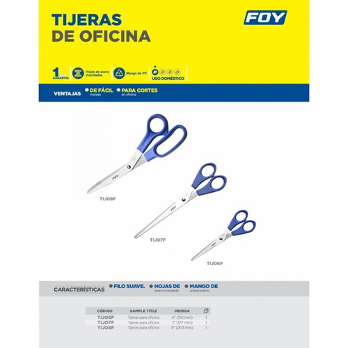 Tijeras Acero Inoxidable 7 In Oficina Hogar Casa Escolar Foy 