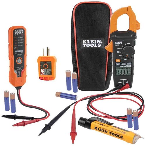 Kit Multimetro + 3 Probadores Voltaje + Maletin Klein Tools 