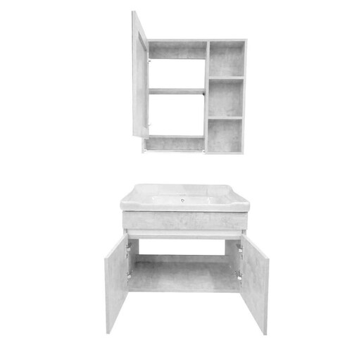 Mueble Para Baño Gabinete Organizador Lavabo Espejo Repisas Blanco 1 Blanco - Blanco