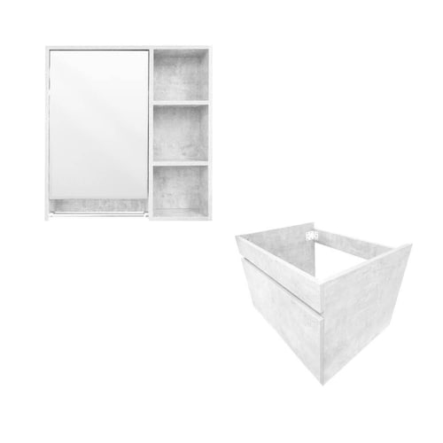 Mueble Para Baño Gabinete Organizador Lavabo Espejo Repisas Blanco 1 Blanco - Blanco