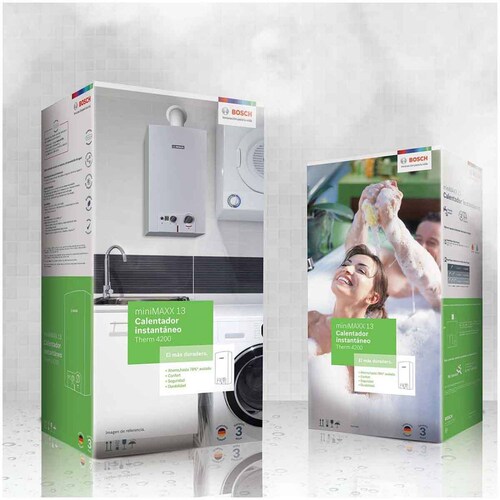 Calentador Boiler Instantaneo 3 Servicios Gas LP 13L Bosch