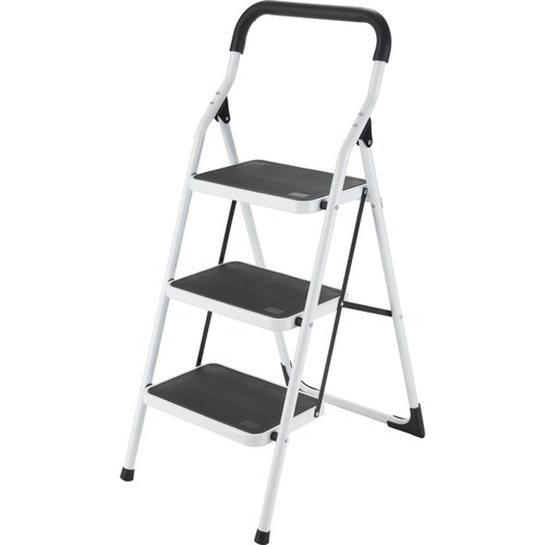 Escalera Tubular Plegable Taburete Acero 3 Escalones Surtek 