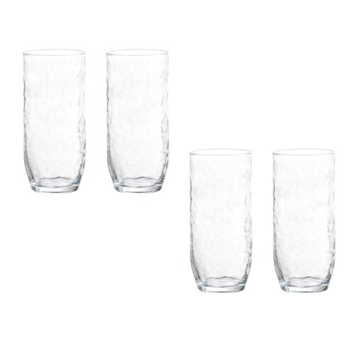 Juego 4 Vasos Alaska Hb 455ml Vidrio Cocina Beber Casa Crisa 