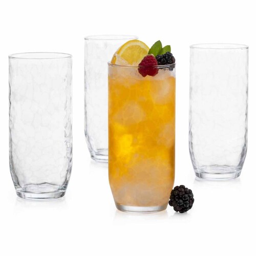 Juego 4 Vasos Alaska Hb 455ml Vidrio Cocina Beber Casa Crisa 