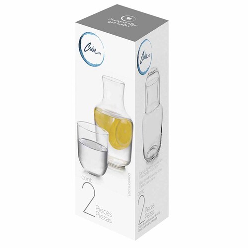 Juego Jarra 1l + Vaso 320ml Cordova Vidrio Cocina Casa Crisa 