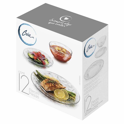 Vajilla Alaska Circular Personas 12pzs Cocina Platos Crisa