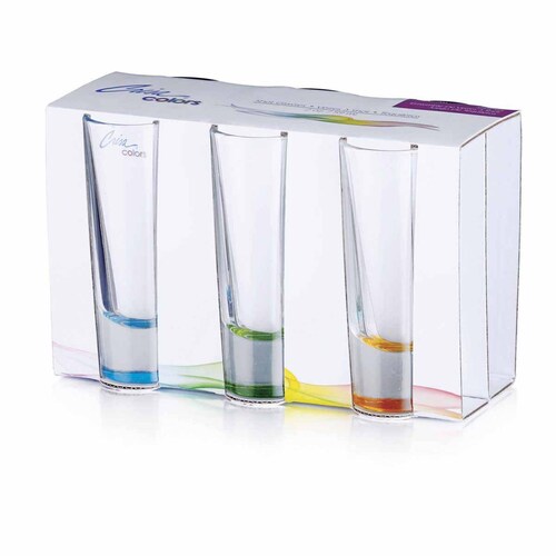 Vasos Tequileros Caballito Shot Tequila 6 Pzas Colores Crisa 