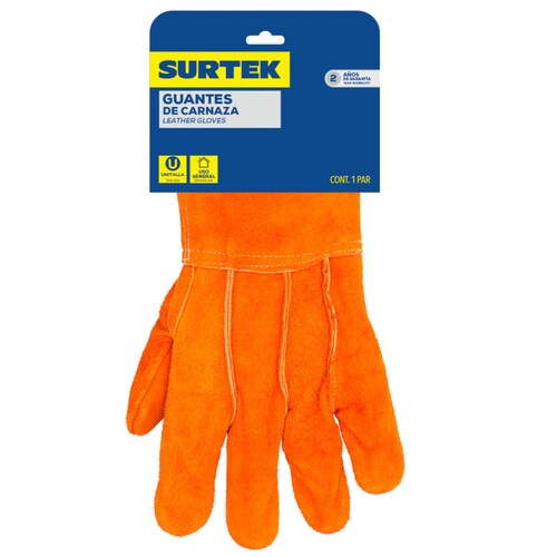 Guantes Carnaza Corto Soldar Seguridad Industriales Surtek 