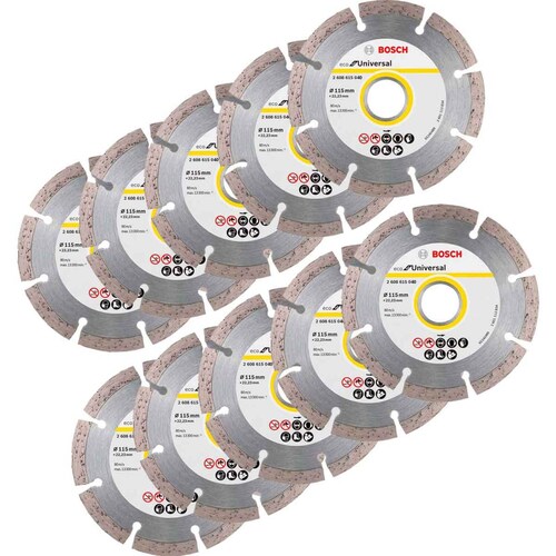 Kit 10 Discos Diamante Eco Segmentado 4 1 2In Concreto Bosch