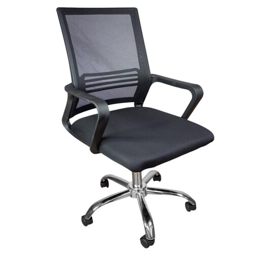 Silla Ejecutiva Mesch Ergonomica Base Cromada De Escritorio 