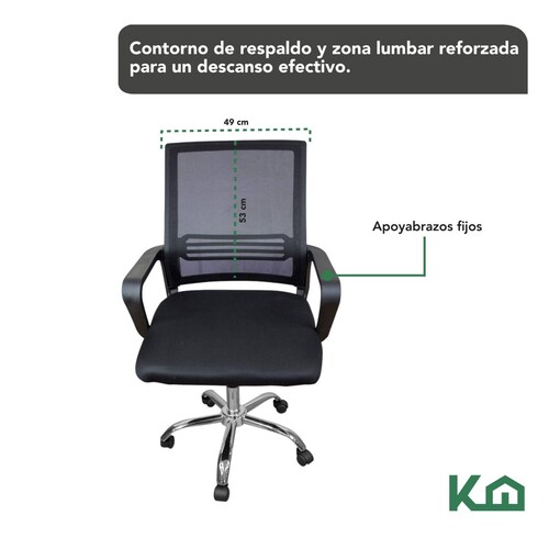Silla Ejecutiva Mesch Ergonomica Base Cromada De Escritorio 