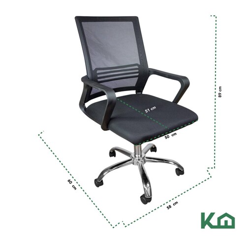 Silla Ejecutiva Mesch Ergonomica Base Cromada De Escritorio 