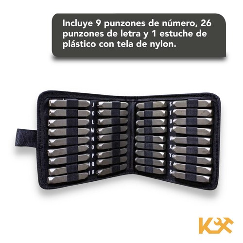 Punzon Letra y Número Juego con 36 Piezas 6 mm Kingsman 