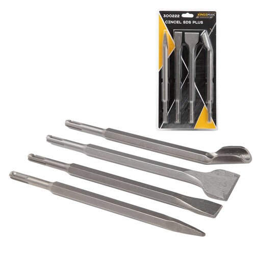 Juego De Cinceles Sds Plus Para Rotomartillo 25cm 4 Piezas 