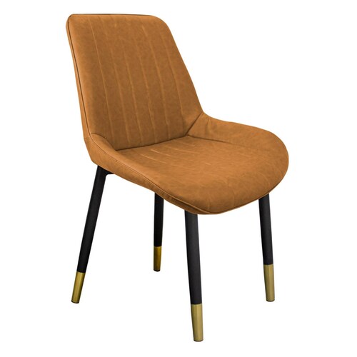 Silla De Comedor Tapizada Minimalista Elegante Restaurante 1 Amarillo