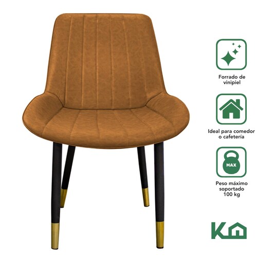 Silla De Comedor Tapizada Minimalista Elegante Restaurante 1 Amarillo
