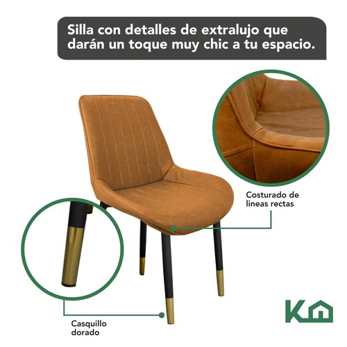 Silla De Comedor Tapizada Minimalista Elegante Restaurante 1 Amarillo