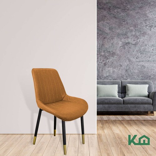 Silla De Comedor Tapizada Minimalista Elegante Restaurante 1 Amarillo