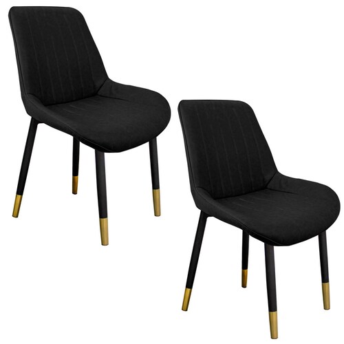 Silla Comedor Tapizada Vintage Elegante Restaurante Kit 2pzs Negro